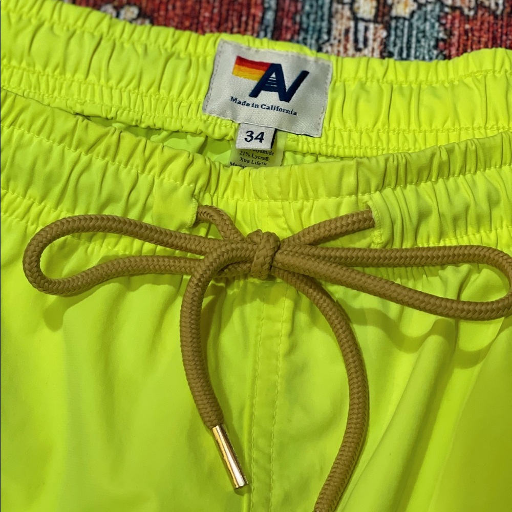 Amazing Aviator Nation Flex Swim Shorts Yellow 34 soft & stretchy not on website - Picture 3 of 9